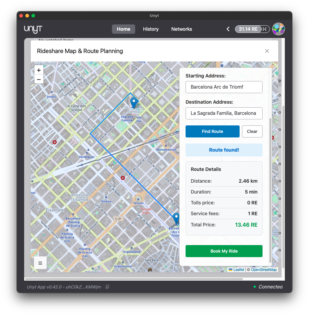 Unyt Rideshare Demo